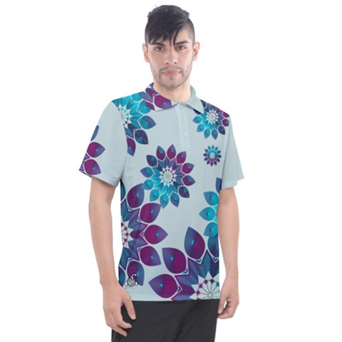 Blurple Flowers Polo - C3P Golf