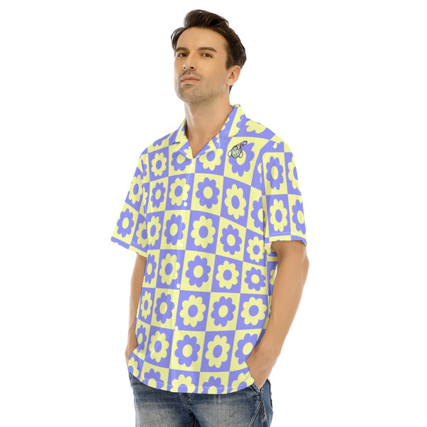 Flowered Squares Hawaiian Shirt -C3P Golf