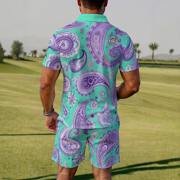 Purple Paisley Q Zip Outfit - C3P Golf