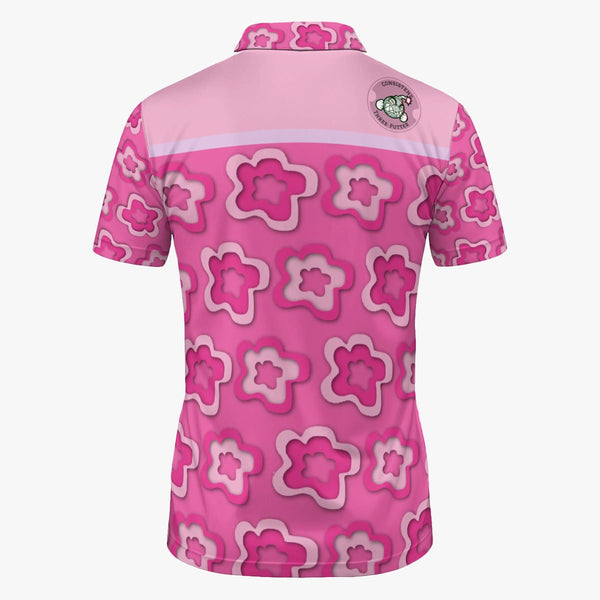 Toon Pink V-Neck Polo Shirt - C3P Golf