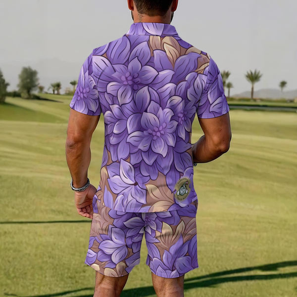 PurpAll Flowers Q Zip Outfit - C3P Golf