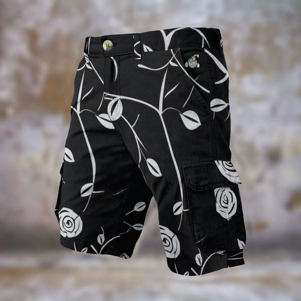 Black and Roses Men's Cargo Shorts - C3P Golf