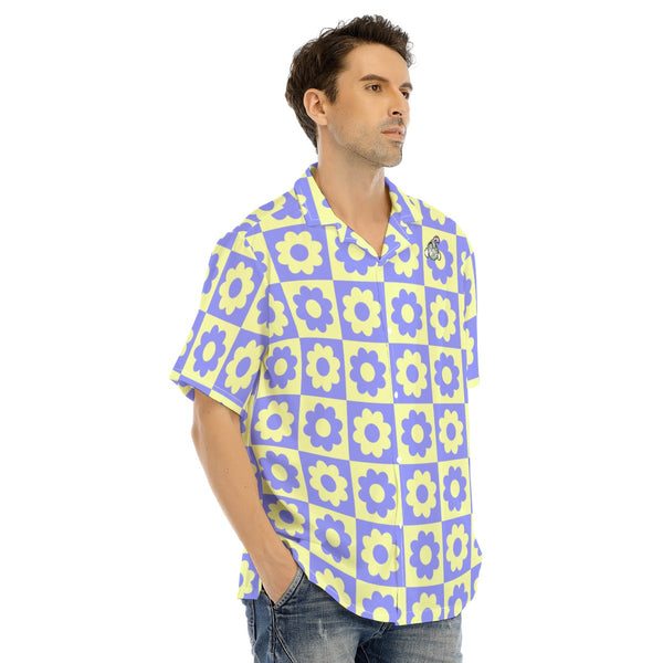 Flowered Squares Hawaiian Shirt -C3P Golf