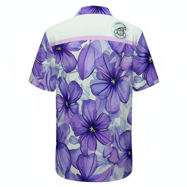 Purple and Seafoam Q Zip Polo - C3P Golf