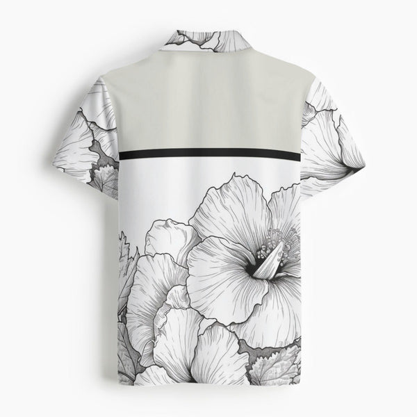 Black and Gray Flowers Men's Polo Collar Jersey - C3P Golf