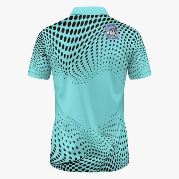 Dots and Teal V-Neck Polo Shirt - C3P Golf
