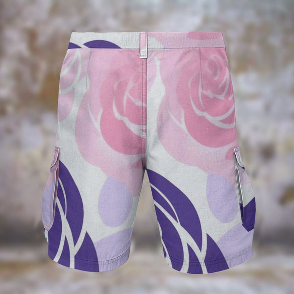 Pink and Purple Flowers Men's Cargo Shorts - C3P Golf