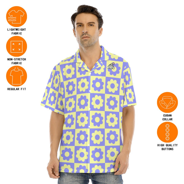Flowered Squares Hawaiian Shirt -C3P Golf