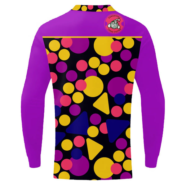 Bubbles and Purple Long Sleeve Q Zip - C3P Golf