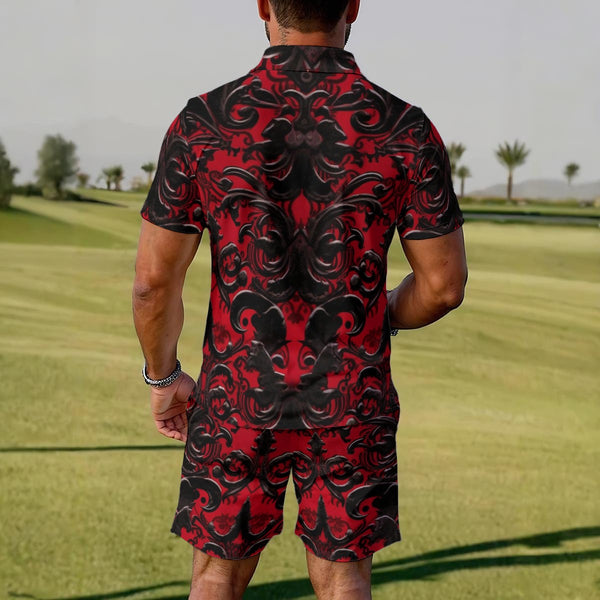 Black and Red Iron Q Zip Outfit - C3P Golf
