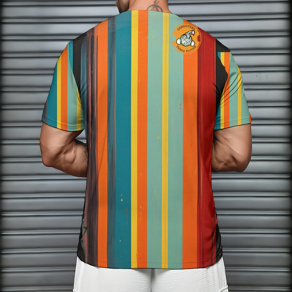 Vert Stripe No Collar Button Up - C3P Golf