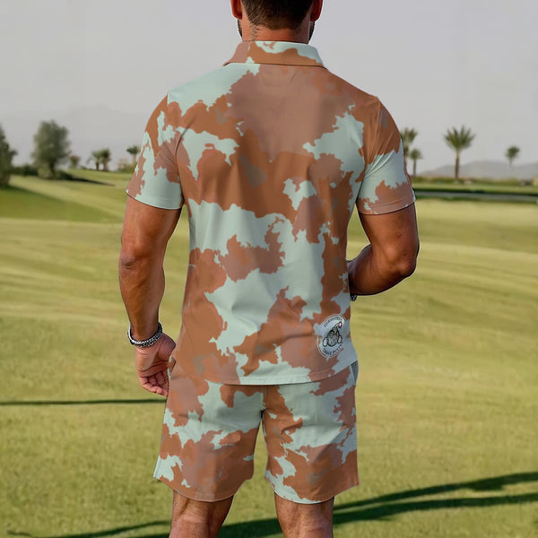 Tan and Sky Camo Q Zip Outfit - C3P Golf