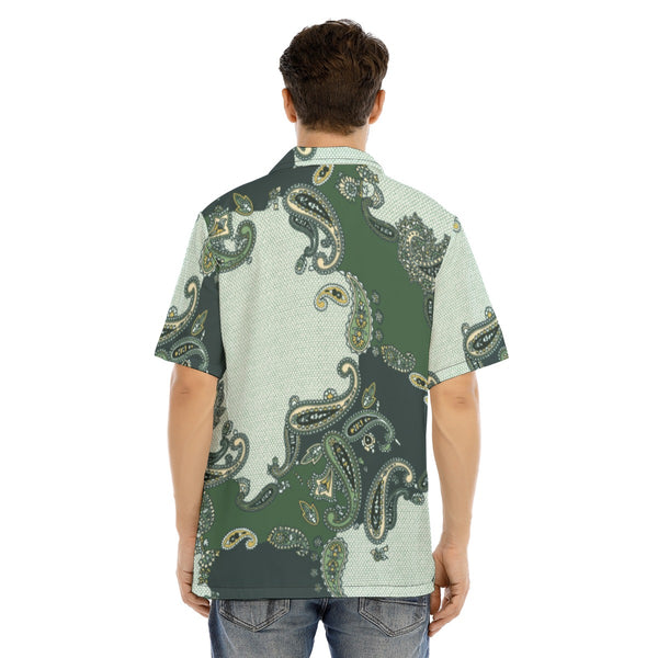 Green Paisleys Button Up Hawaiian Shirt - C3P Golf