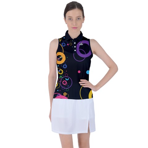 Arcadia Circles Black Ladies Polo - C3P Golf