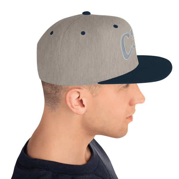 C3P Logo Snapback Hat Grey - C3P Golf