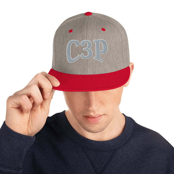 C3P Logo Snapback Hat Grey - C3P Golf