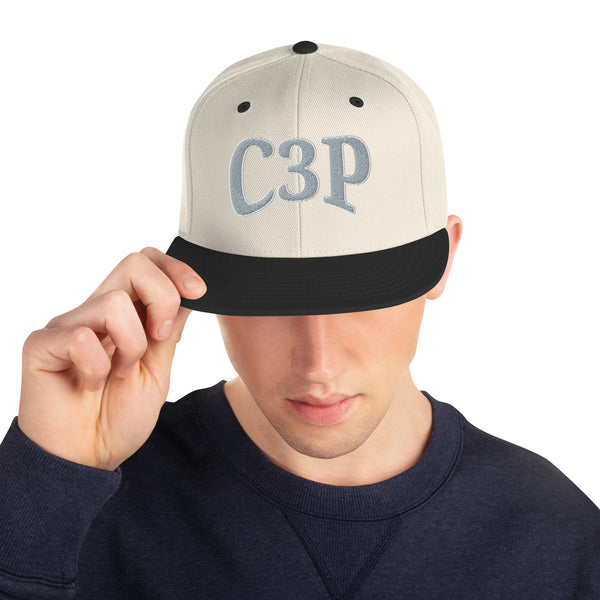C3P Logo Snapback Hat Grey - C3P Golf