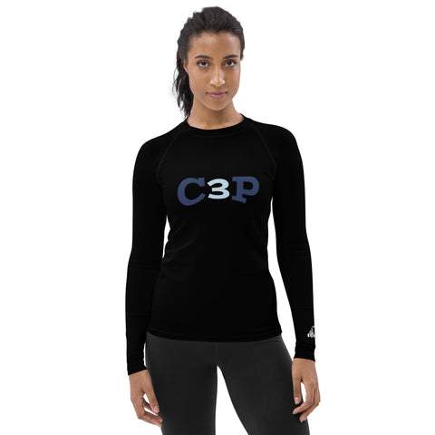 Safety Black Ladies Rash Guard - C3P Golf