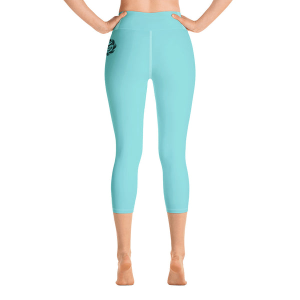 Wispy Teal Capri Yoga - Leggings