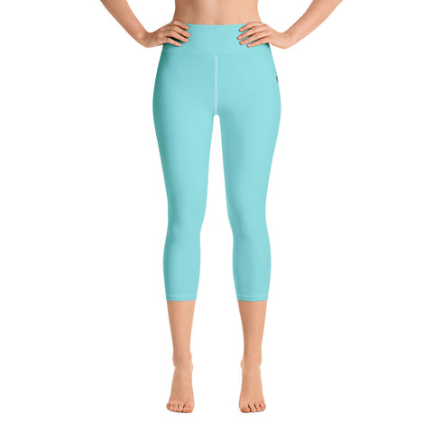 Wispy Teal Capri Yoga - Leggings