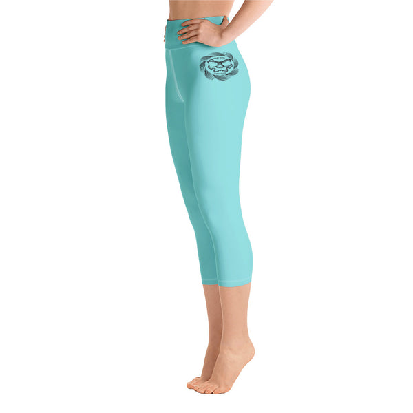 Wispy Teal Capri Yoga - Leggings