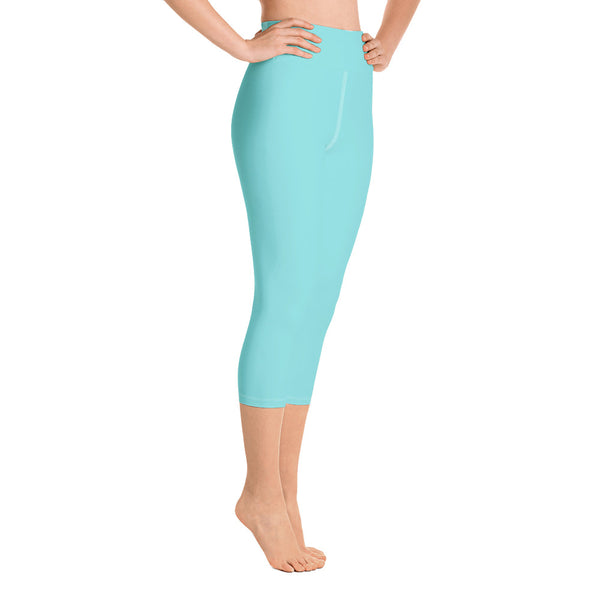 Wispy Teal Capri Yoga - Leggings