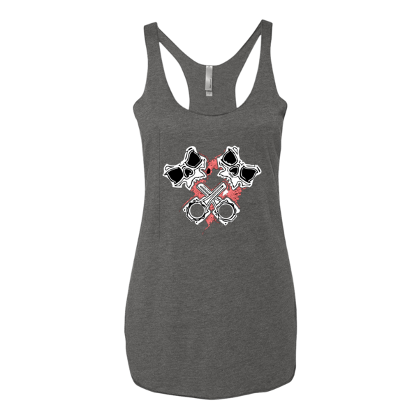 Crossed Pistons Pink Skully- Racer Girls Tanks