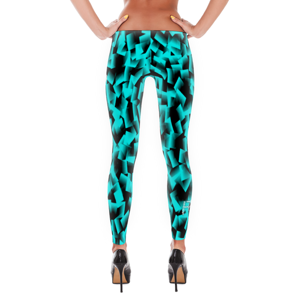Teal Cubism - Leggings