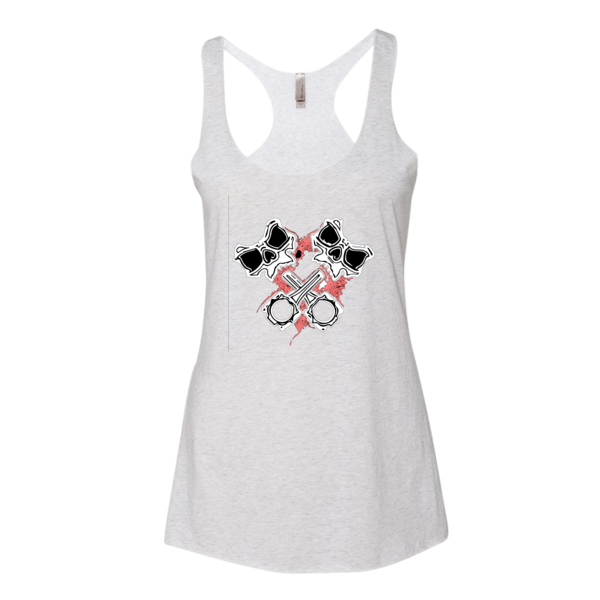Crossed Pistons Pink Skully- Racer Girls Tanks