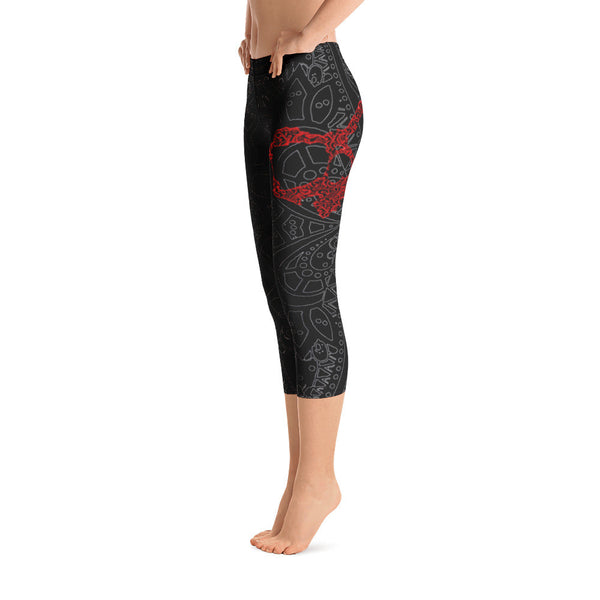 B&W Tribal - Capri Leggings