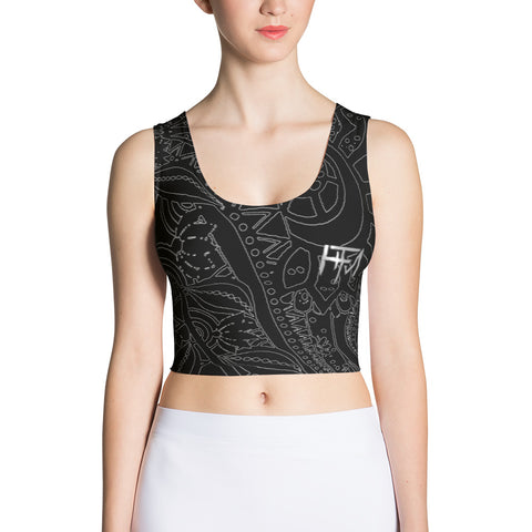 B&W Tribal Crop Tank - Girls Tanks