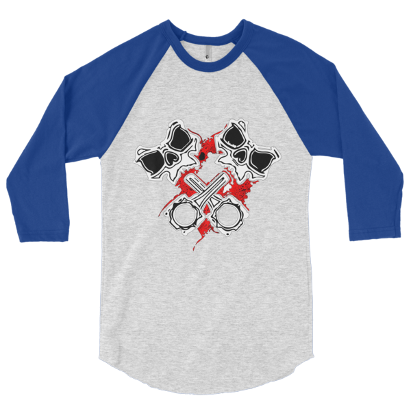 Crossed Pistons Red- 3/4 Guys Tee