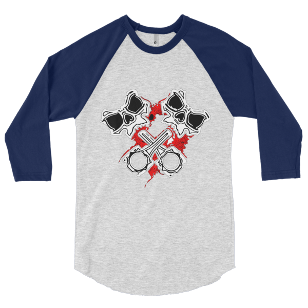 Crossed Pistons Red- 3/4 Guys Tee