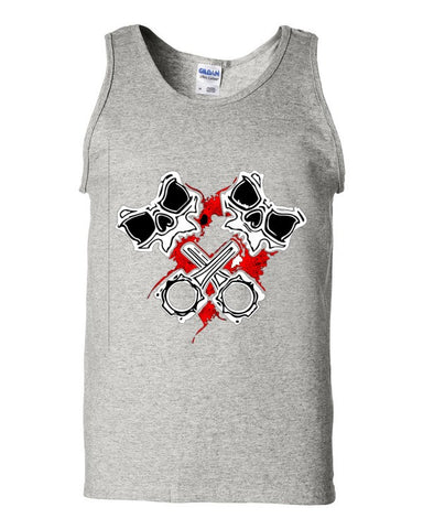 Crossed Pistons Red Skully- Guys Tanks