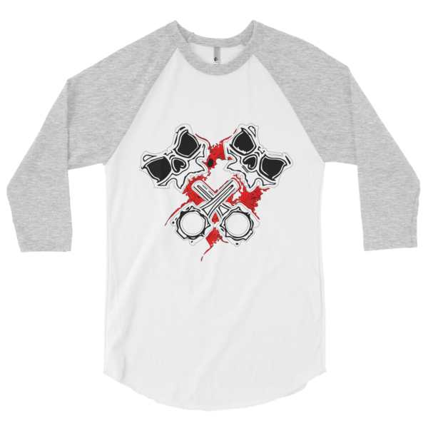 Crossed Pistons Red- 3/4 Guys Tee