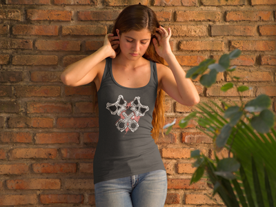Crossed Pistons Pink Skully- Racer Girls Tanks